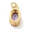 Real 18K Gold Plated Brass Inlaid Cubic Zirconia Charms ZIRC-L100-079G-06-3