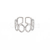 304 Stainless Steel Open Geometry Wrap Cuff Ring for Women RJEW-S405-166P-1