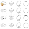 PANDAHALL ELITE 50 Pcs Brass Pad Ring Bases KK-PH0001-75-1