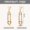 430 Stainless Steel Safety Pin Shape Dangle Stud Earrings for Women JE946A-3