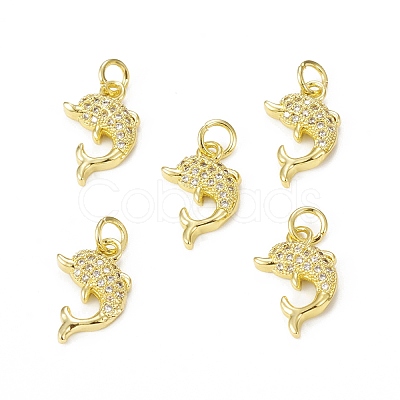 Brass Micro Pave Cubic Zirconia Pendants KK-E068-VB296-1