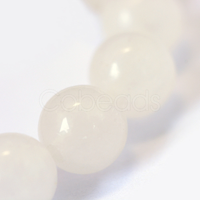 Natural White Jade Round Bead Strands X-G-E334-6mm-13-1