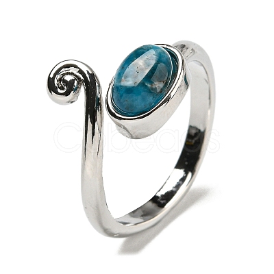 Natural Apatite Adjustable Rings RJEW-K269-08P-07-1