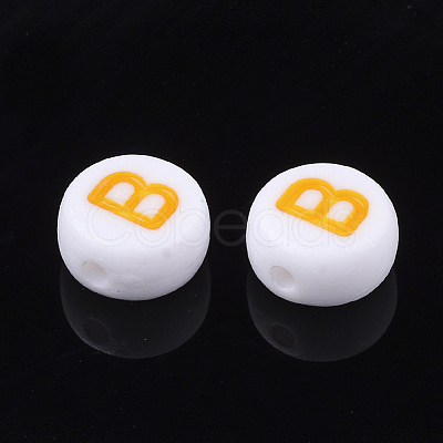 Initial Acrylic Beads X-OACR-E001-20B-1