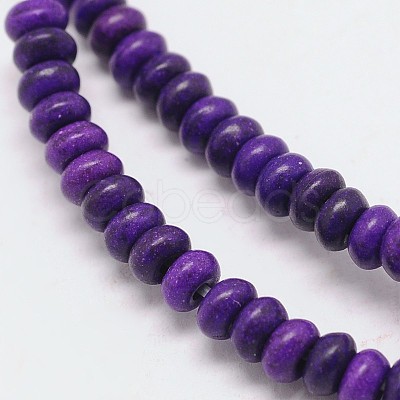 Dyed Synthetical Turquoise Rondelle Bead Strand X-G-P083-6mm-84G-1