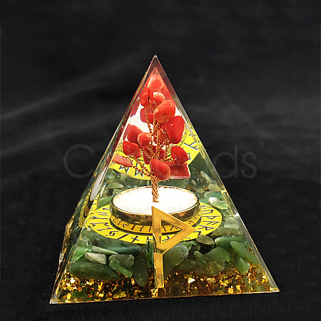 Viking Rune Symbol-Joy Orgonite Pyramid Resin Display Decorations DJEW-PW0006-02U-1