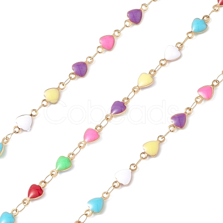 304 Stainless Steel Enamel Link Chains CHS-P016-25G-1