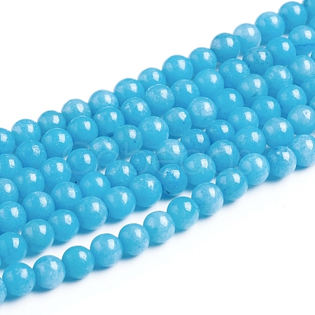 Natural Mashan Jade Round Beads Strands G-D263-4mm-XS20-1