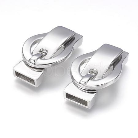 304 Stainless Steel Magnetic Clasps with Glue-in Ends STAS-G143-72P-1