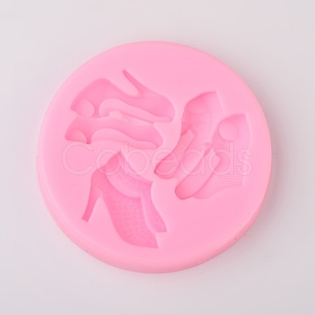 High-Heeled Shoes Design DIY Food Grade Silicone Molds AJEW-L054-35-1