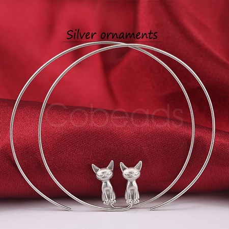 925 Sterling Silver Hoop Earrings EJEW-BB47778-A-1