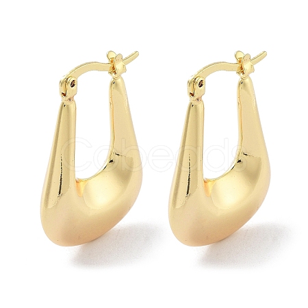 Brass Hoop Earrings EJEW-H301-02G-04-1