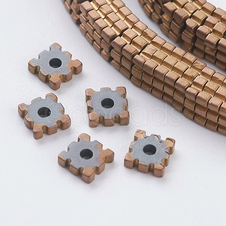 Vacuum Plating Electroplate Non-magnetic Synthetic Hematite Beads Strands G-F534-E02-1