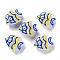 Handmade Lampwork Beads, Fish, Blue, 18x22.5x10.5mm, Hole: 1.2mm