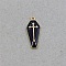 Alloy Enamel Pendant, Light Gold, Hexagon with Cross, Black, 26x11.5x3mm, Hole: 1.8mm