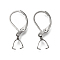 304 Stainless Steel Leverback Earring Findings, with Ice Pinch Bails, Stainless Steel Color, 24mm, Pin: 0.8mm