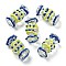 Transparent Acrylic Enamel Beads, Hand Drawn Beads, Candy, Dark Blue, 30.5x17mm, Hole: 2.5mm