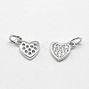 Heart Brass Micro Pave Cubic Zirconia Charms ZIRC-F017-29-2