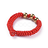 (Jewelry Parties Factory Sale)Adjustable Nylon Cord Braided Bead Bracelets and Rings Sets SJEW-JS01029-02-7