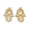 Rack Plating Brass Pave Cubic Zirconia Pendants KK-O142-50G-2