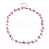 Synthetic Cherry Quartz Glass Necklaces for Women NJEW-JN04739-01-4