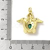 Rack Plating Brass Micro Pave Green Cubic Zirconia Pendants KK-C053-10G-3