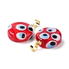 Handmade Evil Eye Lampwork Pendants LAMP-F030-01G-06-3