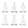 Kissitty 6 Sets 6 Style Valentine's Day Heart Jewelry Set SJEW-KS0001-01-8