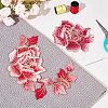 Nbeads 2Pcs 2 Style Peony Polyester Embroidery Sew on Clothing Patches PATC-NB0001-11D-4