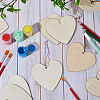 Heart Unfinished Wood Cutouts Ornaments WOOD-WH0002-33-4