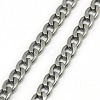 Tarnish Resistant Trendy Men's 201 Stainless Steel Chain Curb Necklaces NJEW-L043-40P-2