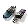 Natural Fluorite Faceted Sword Pendants G-Q163-01AS-04-2