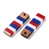 Independence Day Opaque Striped Resin & Walnut Wood Pendants RESI-U010-01G-2