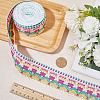 10M Ethnic Style Embroidery Polyester Flower Ribbons OCOR-WH0077-74B-3