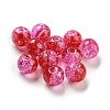 Transparent Spray Painting Crackle Glass Beads GLAA-L046-01B-39-1