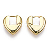 Clear Cubic Zirconia Heart Hoop Earrings EJEW-F304-03G-2
