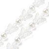 Acrylic Butterfly Pearl Beaded Mobile Straps HJEW-JM00813-2