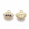 Brass Micro Pave Cubic Zirconia Charms X-ZIRC-T011-05G-NF-2