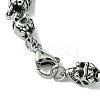 Halloween 304 Stainless Steel Skull Link Chain Bracelets for Women Men BJEW-C063-03AS-3