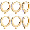 Beebeecraft 12Pcs Brass Micro Pave Clear Cubic Zirconia Huggie Hoop Earring Findings EJEW-BBC0001-25G-1