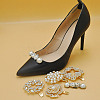 DELORIGIN 2 Pairs Rhinestone with Plastic Pearl Shoe Decoration AJEW-DR0001-43-5