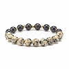 Natural Wood & Stone Round Beaded Stretch Bracelet BJEW-JB07817-4