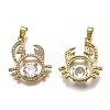 Brass Clear Cubic Zirconia Constellation Charms KK-B031-01G-2