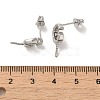 Brass Stud Earrings Findings EJEW-H128-04P-3