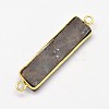 Rectangle Electroplated Natural Druzy Crystal Agate Links connectors G-A144-02A-2
