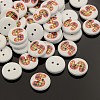 2-Hole Flat Round Number Printed Wooden Sewing Buttons X-BUTT-M002-13mm-5-1