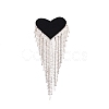 Heart with Tassel Glitter Hotfix Rhinestone DIY-WH0301-05-2