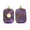 Natural Amethyst Pendants FIND-PW0015-01B-11-1