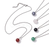 Round Gemstone Pendant Necklaces NJEW-JN04718-01-1