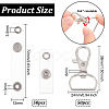 Olycraft 50Pcs Iron D Rings Swivel Clasps DIY-OC0011-38-2